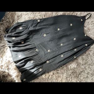 Gold star print dress